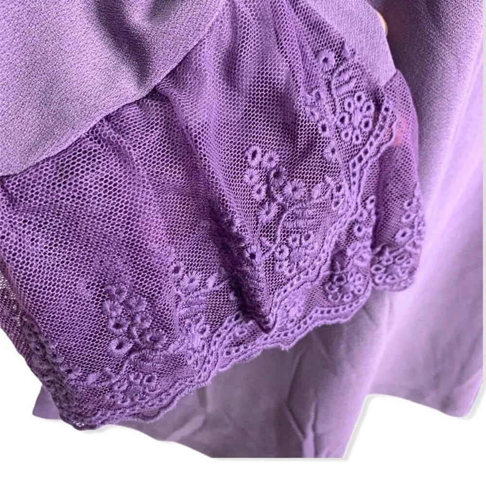 Love Scarlett Tops Long Sleeve Neck Women's Blouses Violet Kiss Size M - Picture 6 of 11